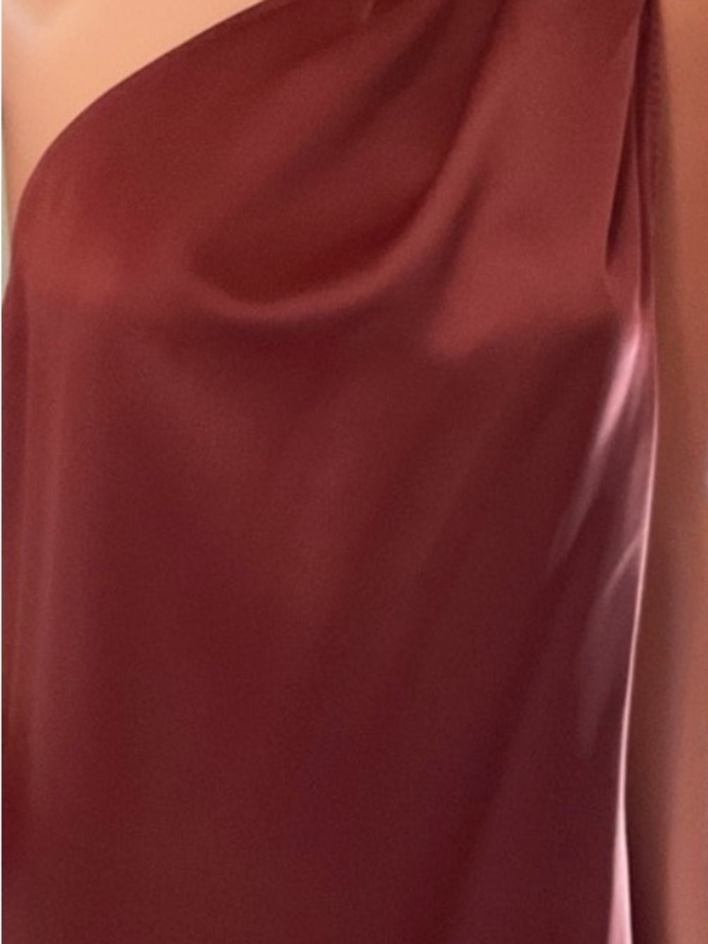 One-Shoulder Satin Dress in Siena/ Rust color